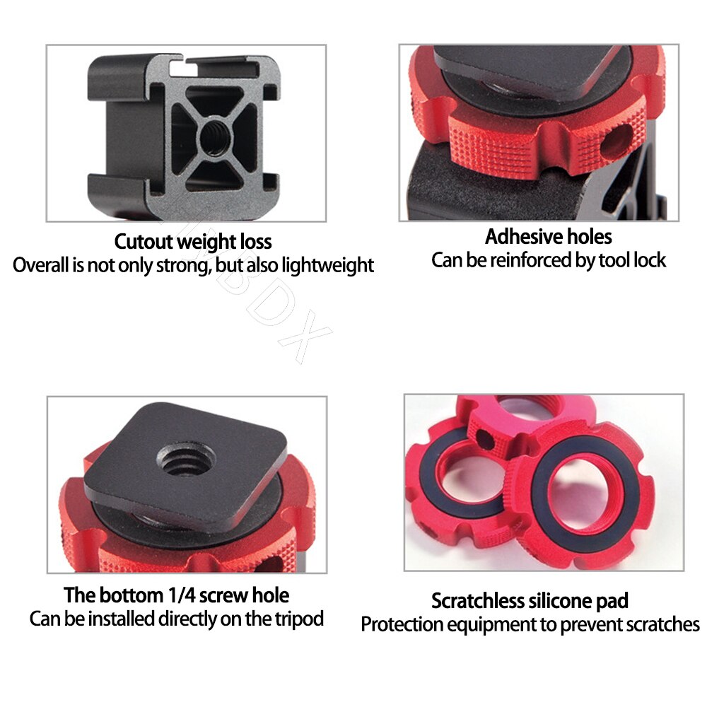 Triple cold shoe mount adapter digital SLR camera shoe for LED flash, video light, microphone, monitor extension bracket