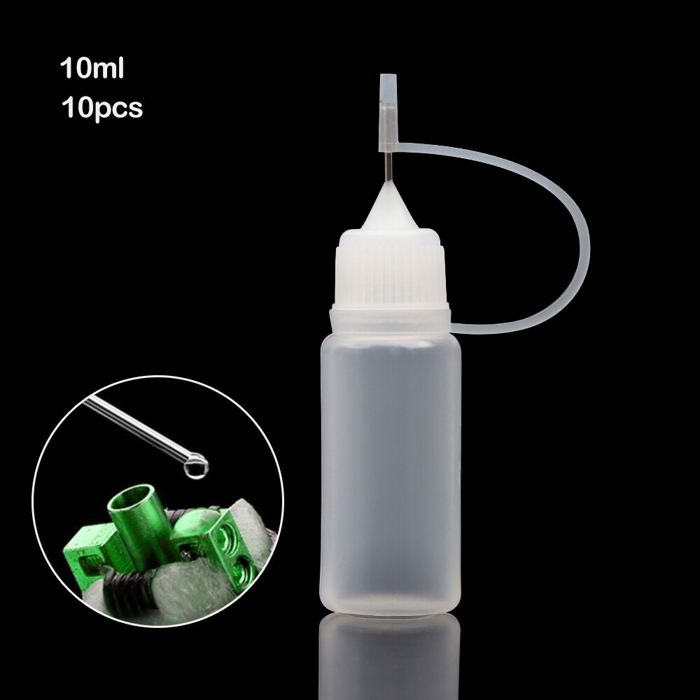 Botella de pegamento escurrible de aguja, 5 piezas, 10ML, reutilización de plástico blanco, bricolaje, herramientas de manualidades para álbum de recortes, accesorios calientes para el hogar y el jardín