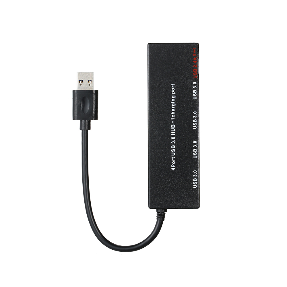 5 Ports High Speed Mini Portable USB 3.0 Hub 5Gbps Transfer Speed With Dedicated Charging Port 2.4A Port (Black)