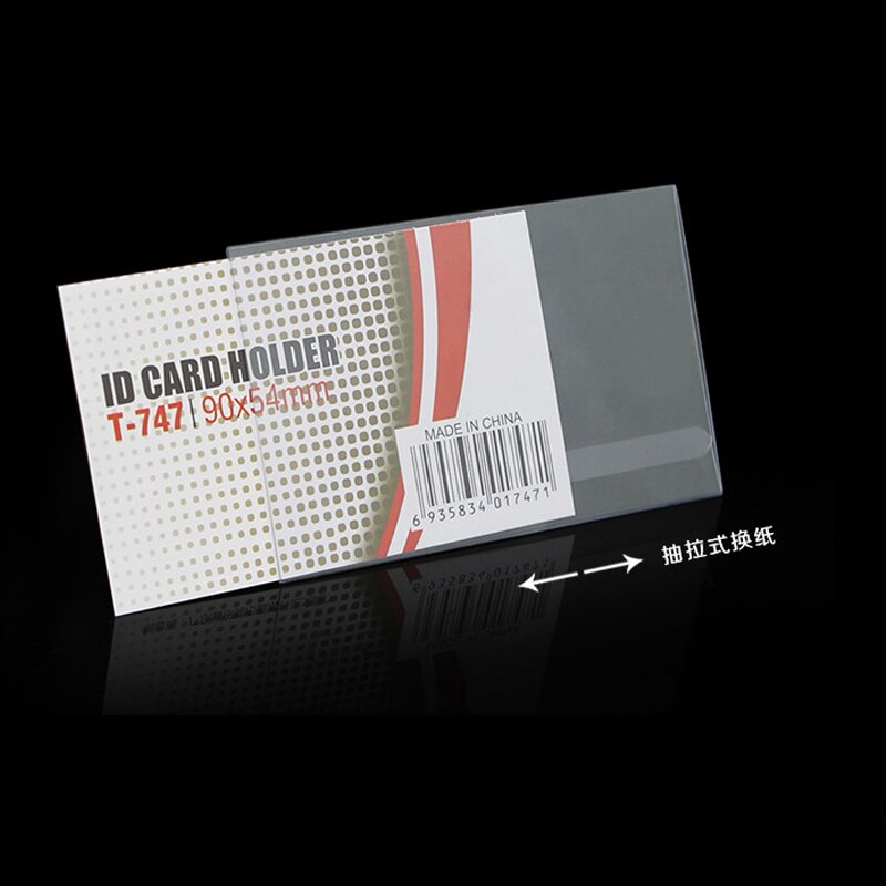 100pcs Clear PVC Waterproof ID Card Holder Clips Transparent Badge Holder for Access Card 90x54x0.25mm