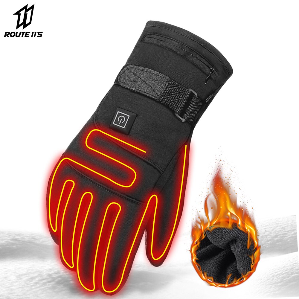 Waterdichte motorhandschoenen, verwarmde handschoenen, usb handwarmer, elektrische, op batterijen werkende, thermische verwarmde handschoenen
