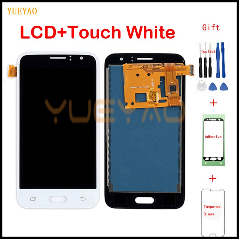 Adjust Brightness LCD For Samsung Galaxy J1 J120 J120F J120M J120H J120FN LCD Display Touch Screen Digitizer Assembly: White WithGift