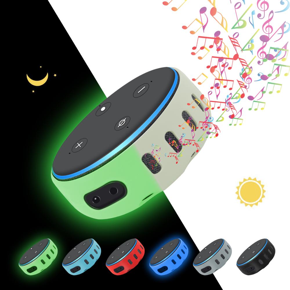 Speaker Silicone Protective Case With for Alexa Echo Dot 3rd Gen Release Skin-Friendly Bluetooth-Compatible Cover: Luminous Green