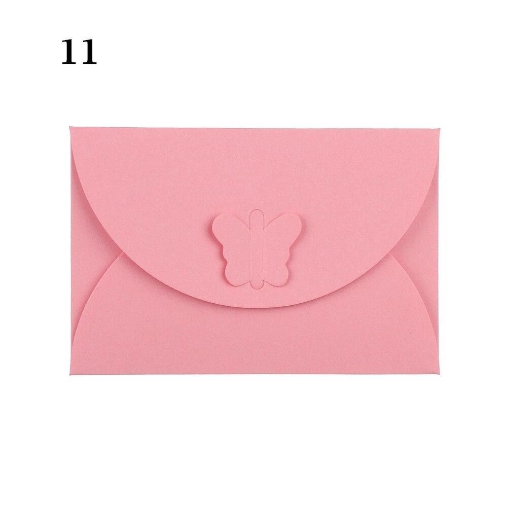 Sobres de papel con hebilla para tarjetas, cartera pequeña de Papel Kraft para postales, sobres de invitación, papelería de oficina, 5 unids/set por juego: light pink