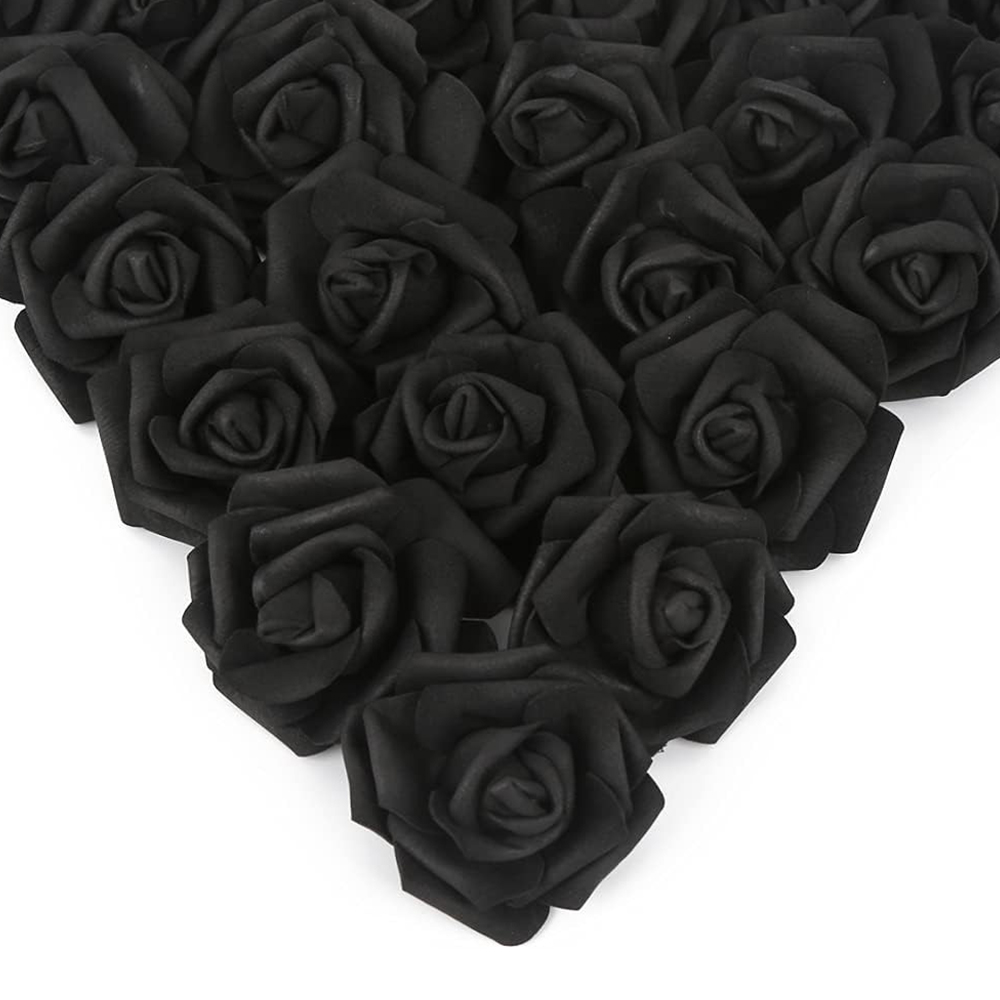 PE-Schaum Rose Hochwertige Blume Weihnachten Hochzeit Brautstrauß Auto Dekor DIY Geschenkbox Kranz Zuhause Outdoor Garten Party: XS / Black