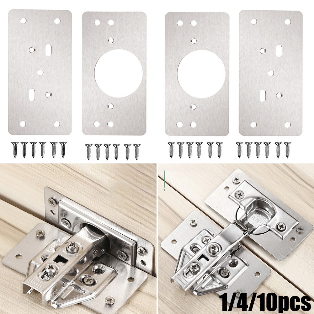 Kitchen Cupboard Door Hinge Repair Plate Cabinet Hinge Repair Kit Side Panels Mount Plates Drawer Window Furniture Accessories