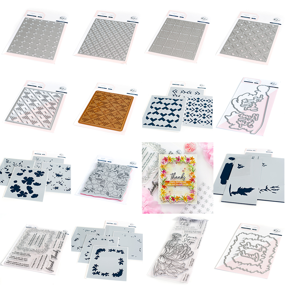 Neueste Blumen- Kette Tulpe Liebe Herzen Sterne Geo Fliesen Druck Chrysantheme Lilie Rahmen Metall schneiden Stirbt Briefmarken Schablone Heißer Folie einstellen