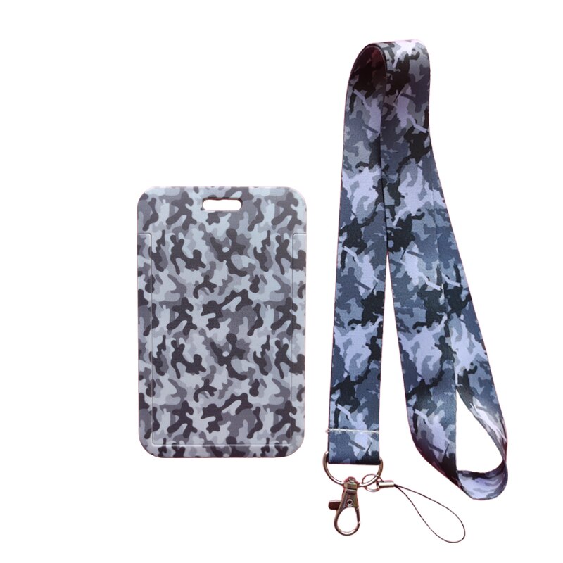 Camouflage Name Card Student Campus Card Hanging Neck Bag Card Holder Lanyard ID Card Case