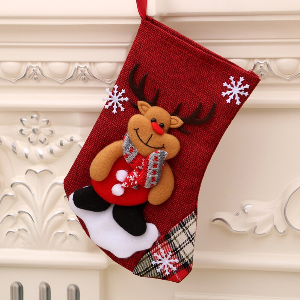 Meia-calça para natal, decoração pendurada para árvore de natal, presente do natal, sacos de doces, decorações para festa em casa, ano novo, natal