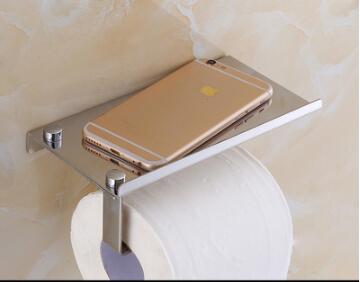 Bathroom paper holder stainless steel phone holder with bathroom phone gold towel holder toilet paper holder tissue box: Chrome