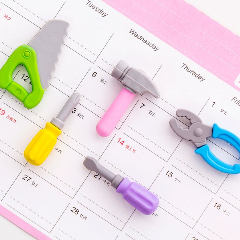 Cartoon Hamer Tang Schroevendraaier Reparatie Tool Gum Rubber Creatieve Accessoires Koreaanse Briefpapier Kantoor Schoolbenodigdheden