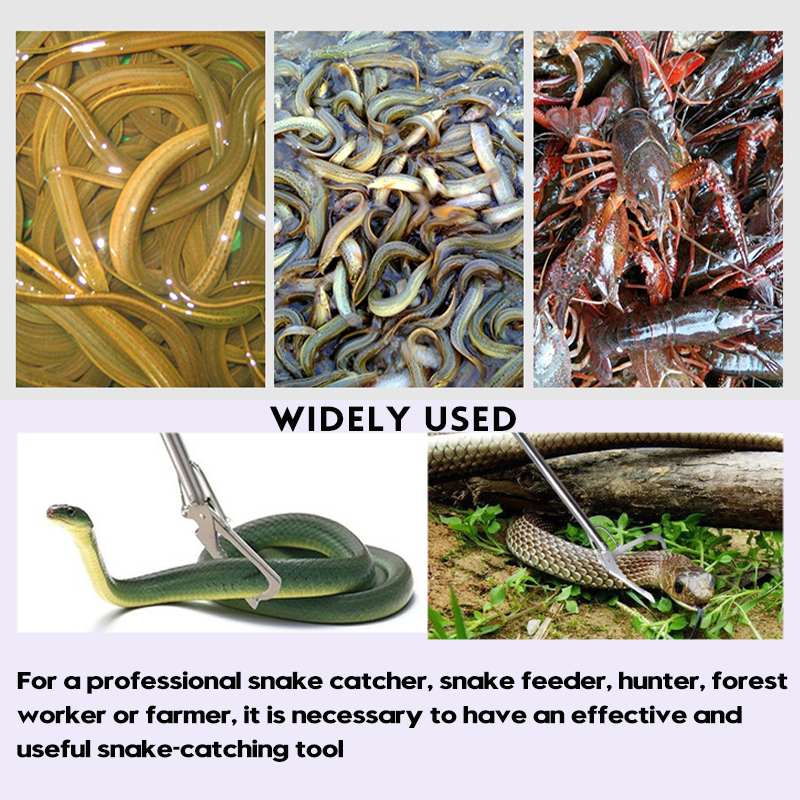 120cm/150cm Foldable Snake Tongs Stick Reptile Catcher Grabber Wide Jaw Tool Heavy Folding Reptile Snake Tongs