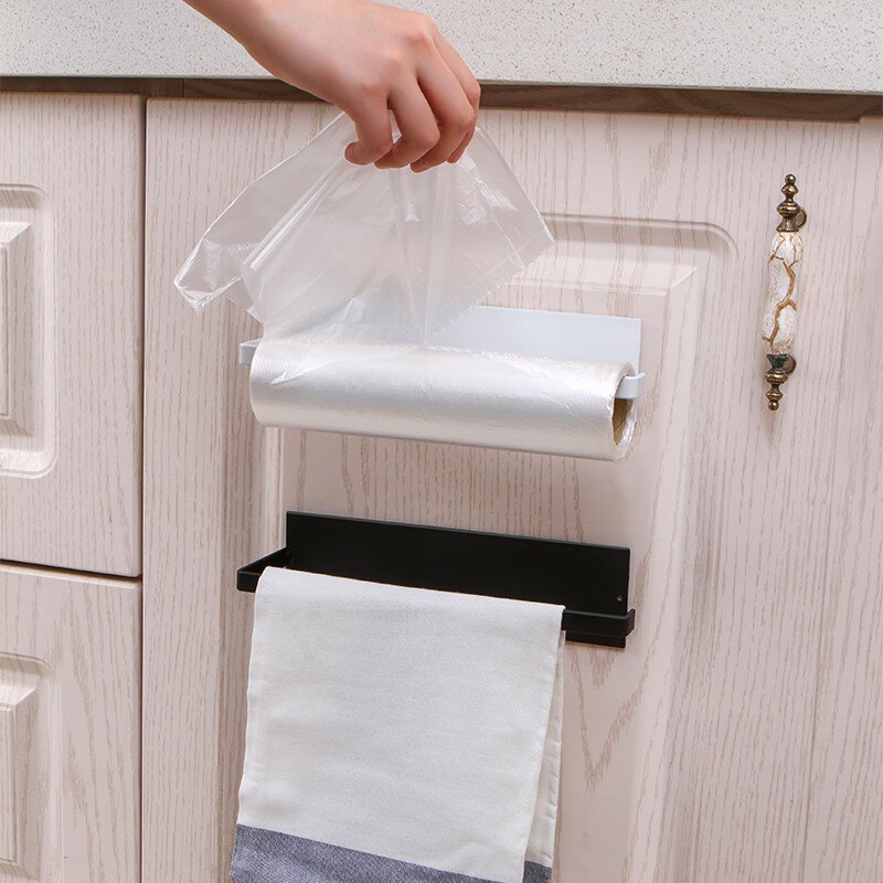 Køkkenpapirholder hul hulet væghængende ansigt håndklæde plastfolie køkkenpapir køkkenolie-absorberende ark hængende rack