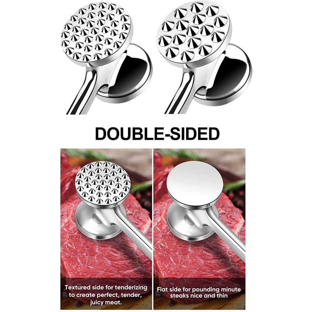 Beroep Vlees Hamer Draagbare Losse Tool Vleesvermalser Naald Dubbelzijdige Vlees Mallet Met Rubber Comfort Grip Handvat
