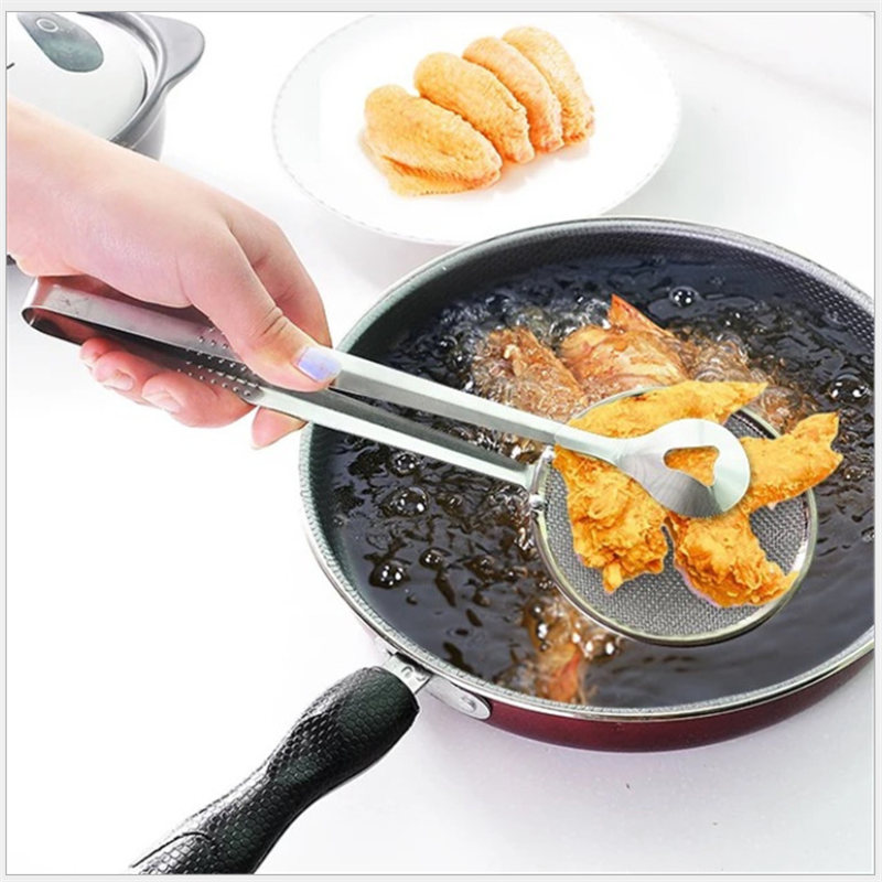 1pc rustfrit stål stegt mad dørslag klip filter filter stegt mad mappe køkken gadgets køkken tilbehør cocina.