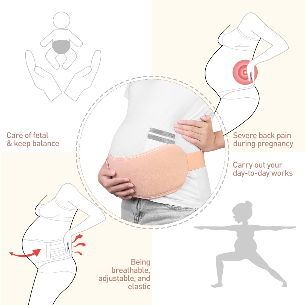1PC ceinture de maternité avec sangle respirant réglable ceinture abdominale ceinture de soutien pour la grossesse enceinte