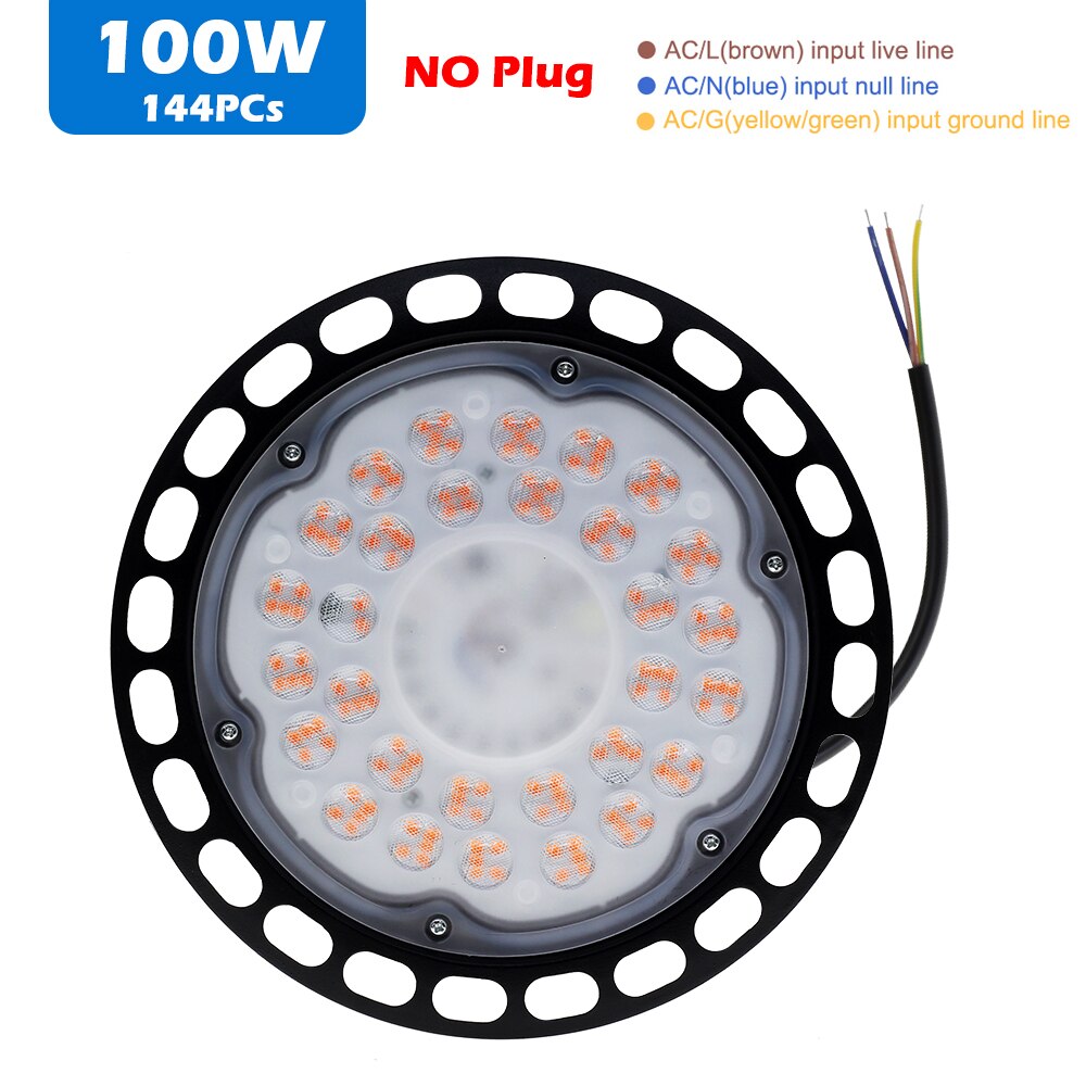 100W 150W 200W Led Grow Light Full Spectrum VEG Bloom Growth Lamp IP65 Waterproof Phyto Lamp For Indoor Plant Hydroponics System: 100W No Plug