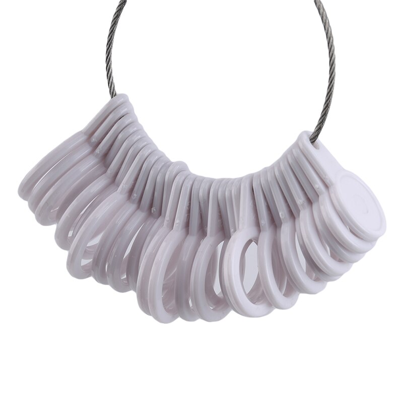 Plastic Stick Ring Sizer Mandrel Gauge Set Finger Sizes Measuring Jewelry Sizing Tools Equipment: white