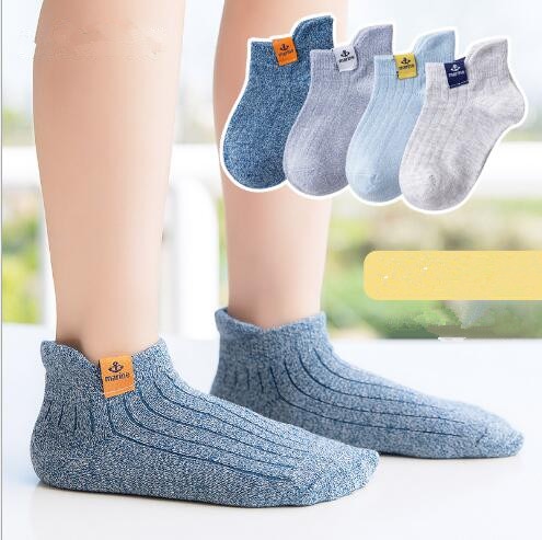 1-12 år 4 par pakke baby børns sokker forår og efterår drenge og piger sokker klud standard båd baby sok