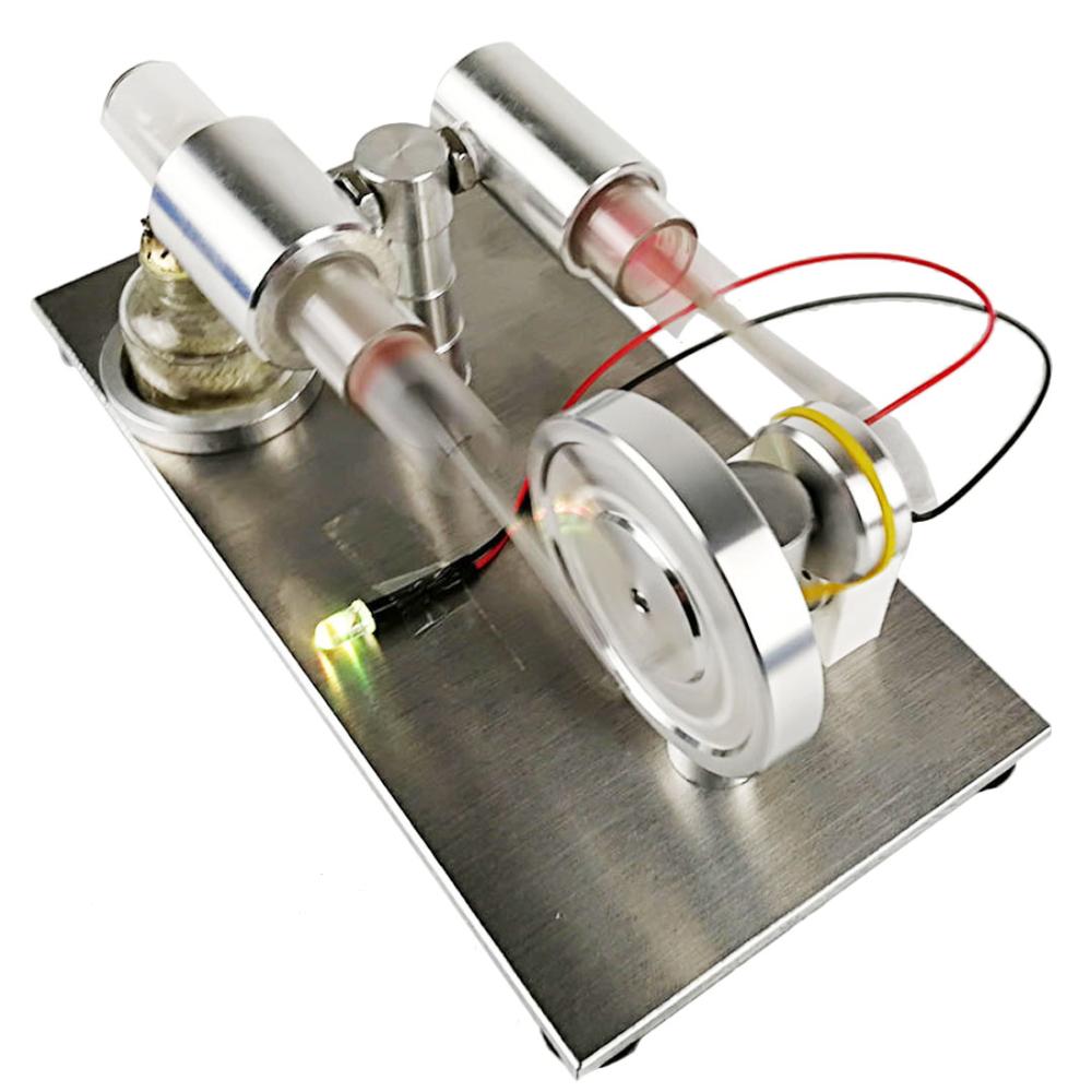Stirling Motor Modell Bausatz - Physik Experimentier Set Mit Generator Für Kinder Ab 12