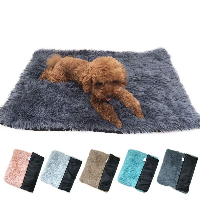 Coussin Long en peluche pour animaux de compagnie, couverture polaire douce pour chat, chiot, Chihuahua, tapis de canapé pour petits et grands chiens
