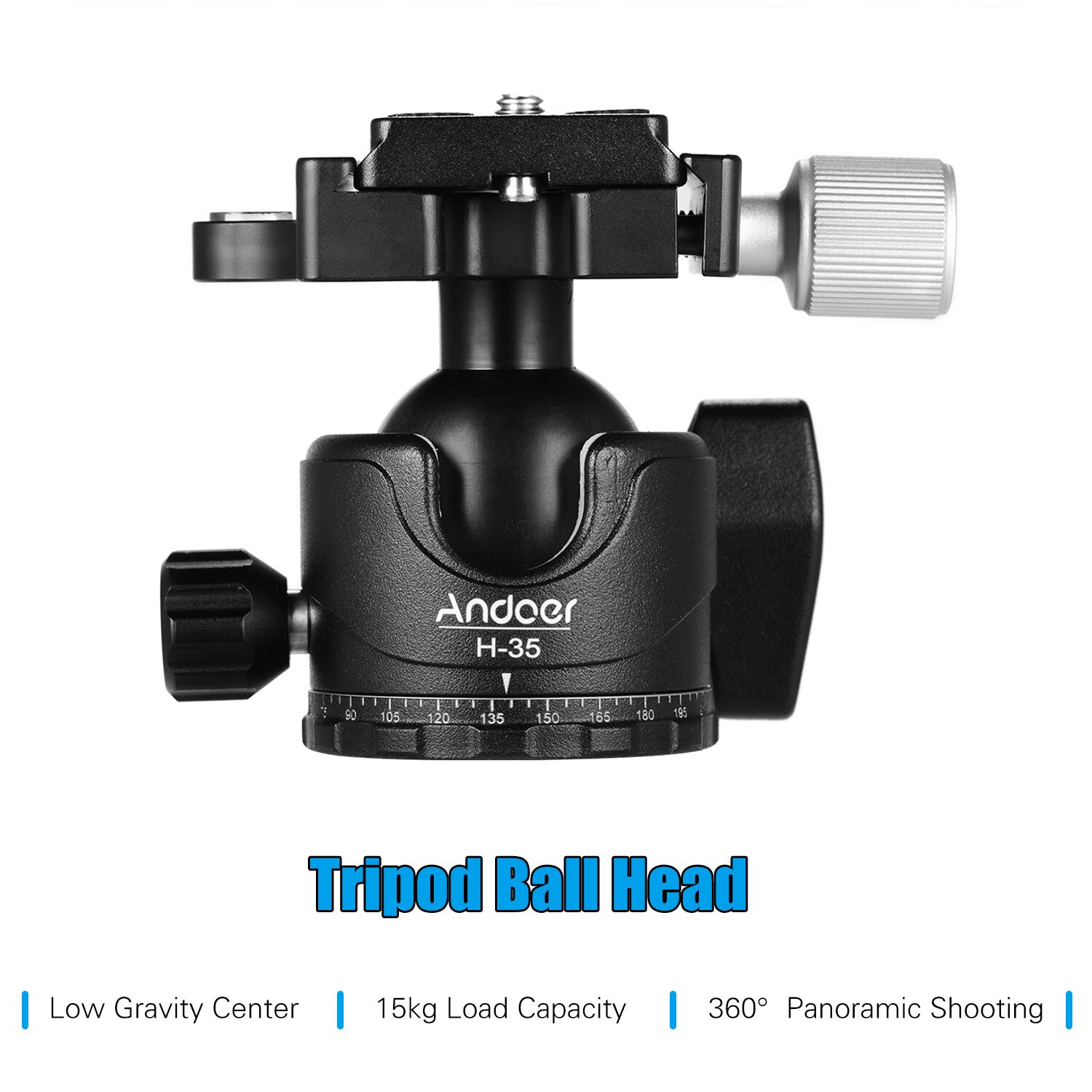 Andoer Panorama Tripod Ball Head Ballhead Mount Adapter U-Groove Lage Zwaartepunt Met Draagtas Bal Hoofd