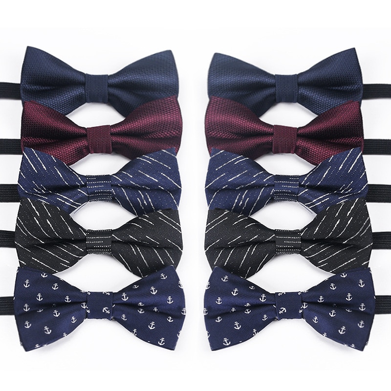 Klassisk børn dreng polyester bowtie sommerfugl slips justerbar lys silke anker print slips fest kæledyr hals slips