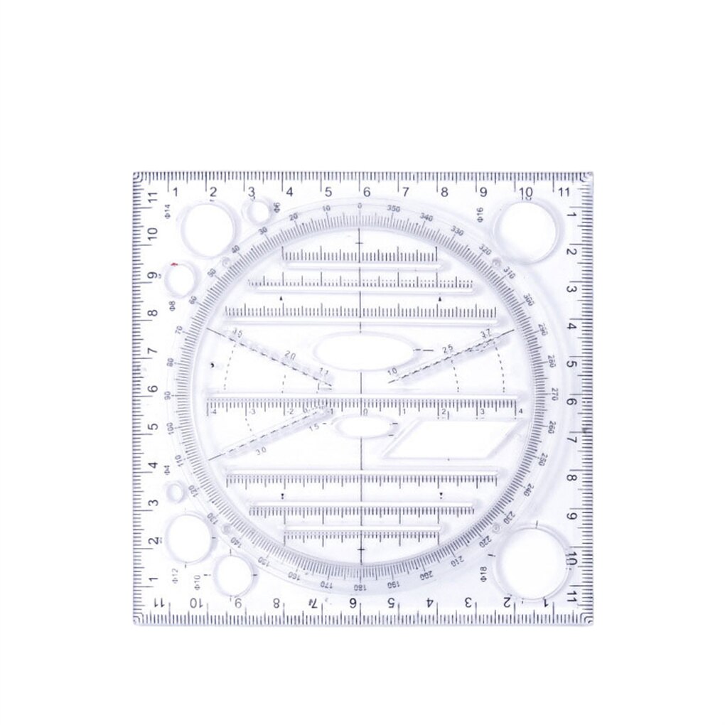 Rotating Ruler Construction Stereo Geometry Template Drafting Measuring Gadget Stationery Rulers Accessories Student Architect: Black