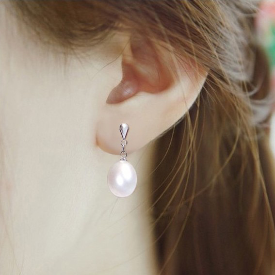 Zhboruin Natuurlijke Parel Oorbellen Voor Vrouwen 925 Sterling Zilveren Sieraden Water Parel Huwelijkscadeau