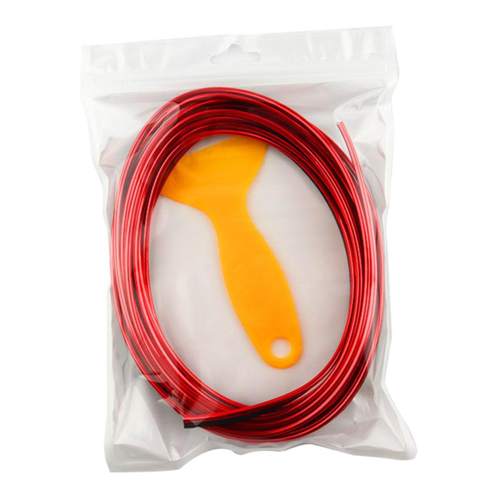 5 Meter Auto Interieur Verlichting Auto Led Strip Guirlande El Wire Rope Tube Line Flexibele Neon Licht Auto Decoratieve Verlichting: Rood