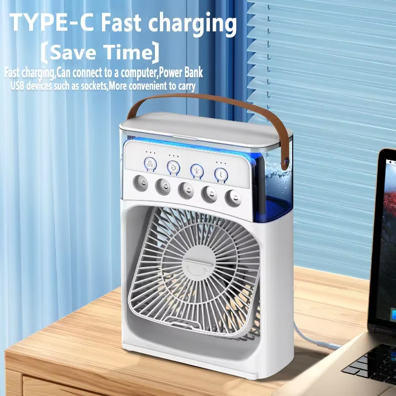 Midea-ventilador portátil 3 en 1, aire acondicionado, Enfriador de aire pequeño para el hogar, luces LED nocturnas, humidificador, ajuste de aire, ventiladores para el hogar,