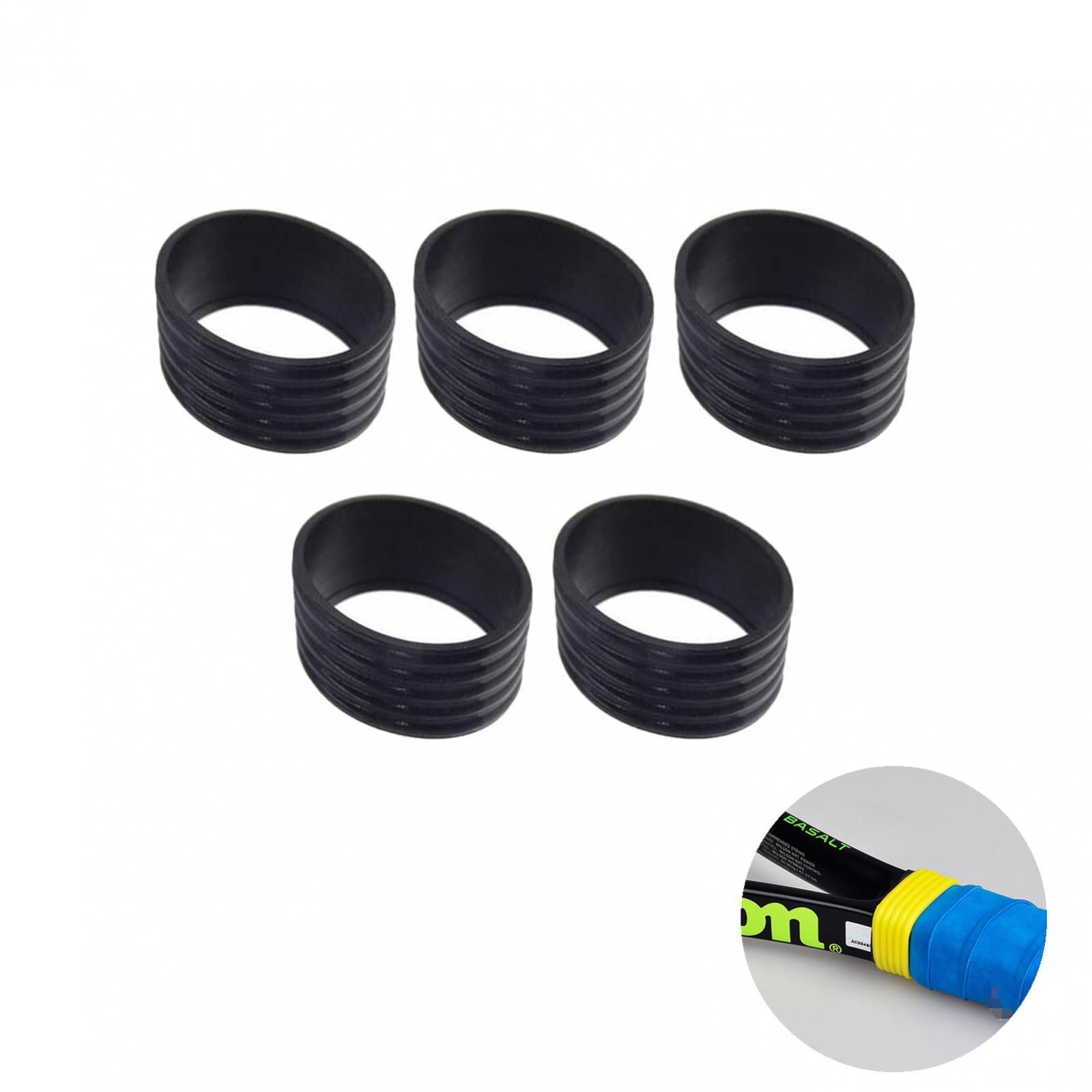 5x Tennis Racket Grip Tapes Colorful Racket Grip, Squash Racket: Black