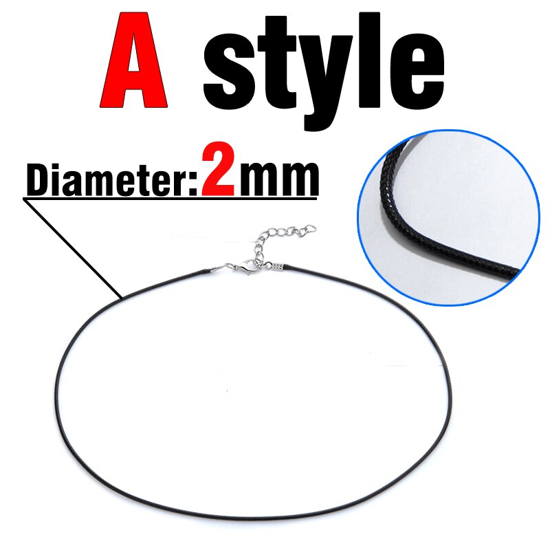 MNWT PU skórzany sznur smycz wisiorek stal nierdzewna Homar Zamek czarny moda mężczyźni/kobieta choker lina naszyjnik 1.4/1.5/2mm: styl diameter 2