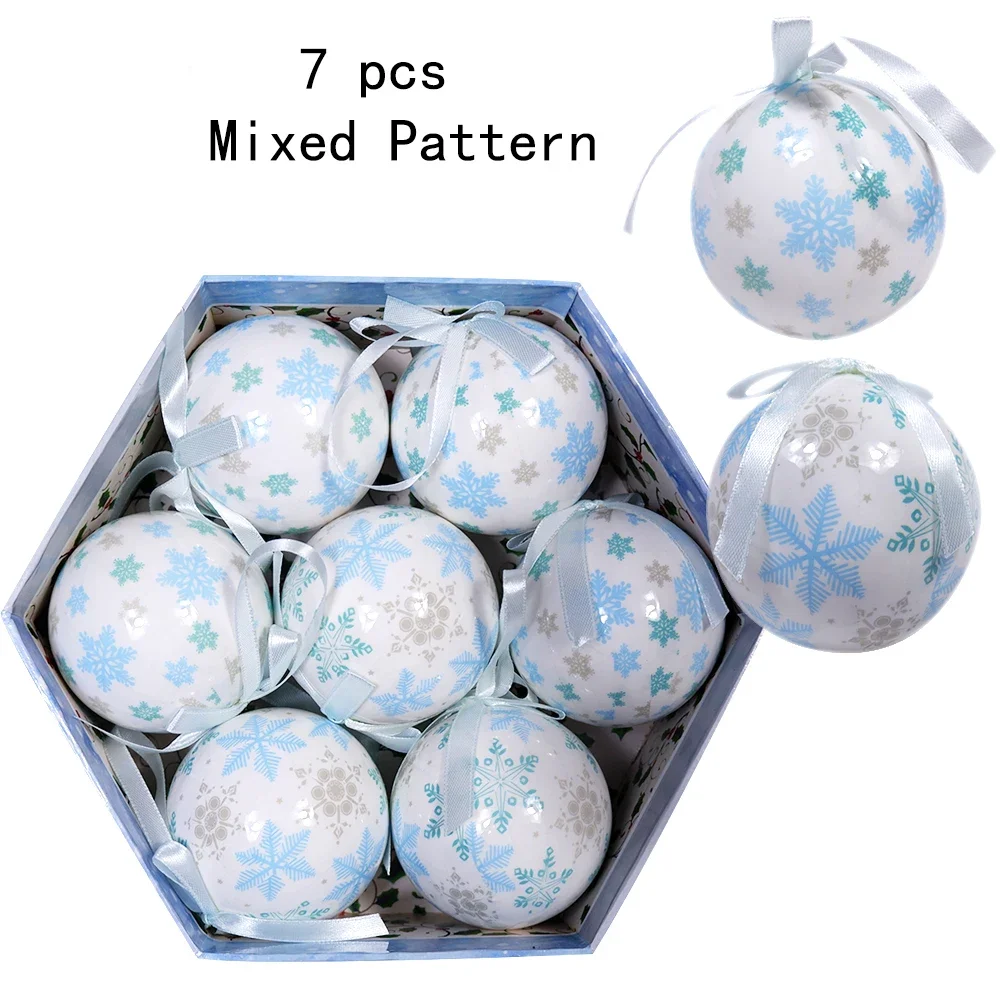 7PCS Christmas Balls Large Home Decoration Tree Balls Xmas Party Decor Christmas Spheres Christmas Tree Hanging Ornament: Deep Sapphire