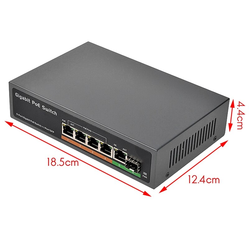 Commutateur réseau Gigabit, 4 ports POE + 1 liaison montante + 1 SFP 65W/Af Standard, prise US, PSE604GS