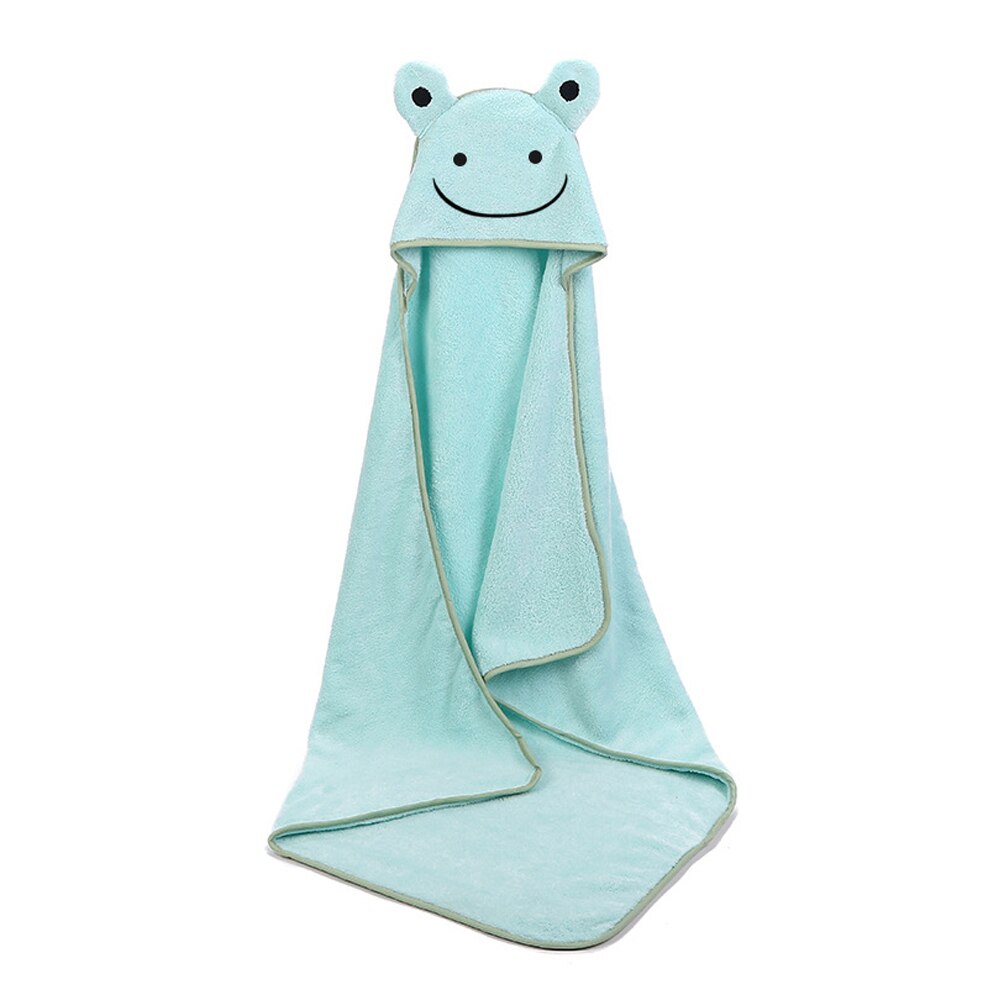 baby poncho badehåndkle fløyel 90*90cm fleece hette baby håndklær teppe nyfødt baby hette håndkle baby babyer vinter: Qingse