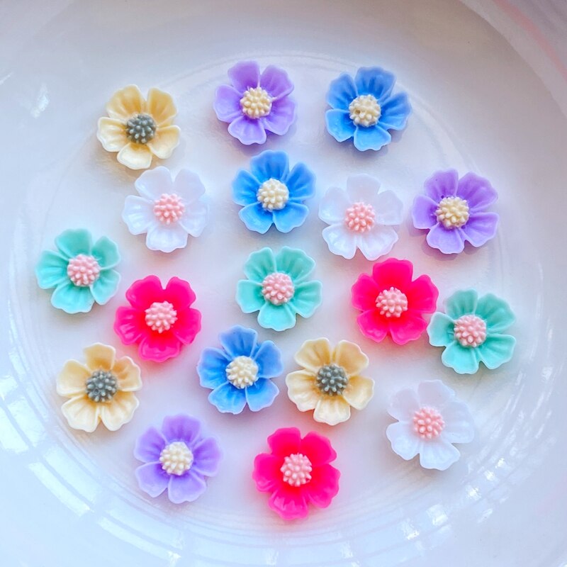 80 st söta blandade mini krysantemum blommor platt rygg harts cabochons scrapbooking gör-det-själv smycken hantverk dekoration tillbehör