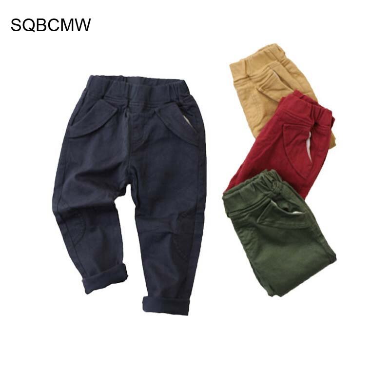 Kids Spring autumn clothes Girls trousers children pants for baby boys pants solid navy blue green khaqi Woven
