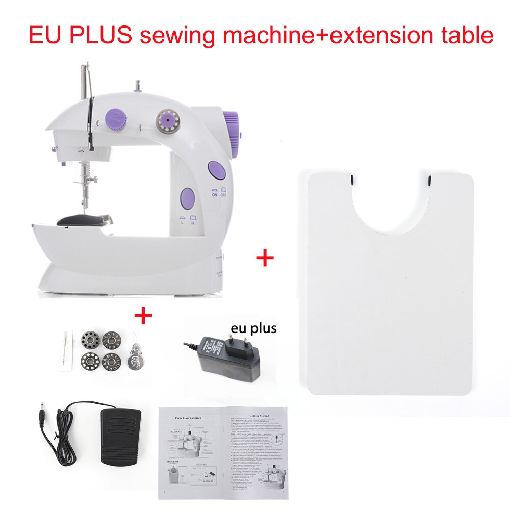 Mini Portable Handheld sewing machines Stitch Sew needlework Cordless Clothes Fabrics Electrec Sewing Machine Stitch Set 16: EU PLUG with Table