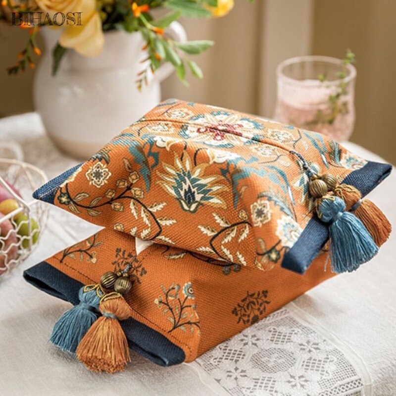 Vintage tissue box auto tissue taske vintage husholdning tissue box køkken high-end papir opbevaring print skuffe