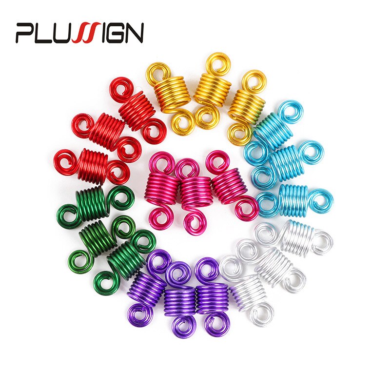 Plussign-anneaux de tressage en aluminium pour cheveux, multiples formes, pour femmes, accessoires de tressage, 10 à 20 pièces