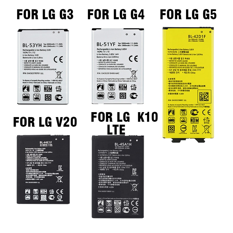 Ohd Originele Telefoon Batterij Voor Lg G3 G4 G5 V20 K10 Lte Batterij BL-53YH BL-51YF BL-42D1F BL-45A1H BL-44E1F Batterijen