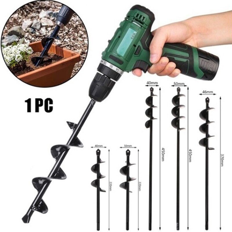 Taladro de tierra directo de tallo corto, broca de tallo de planta giratoria para excavación, jardín, verduras, pino