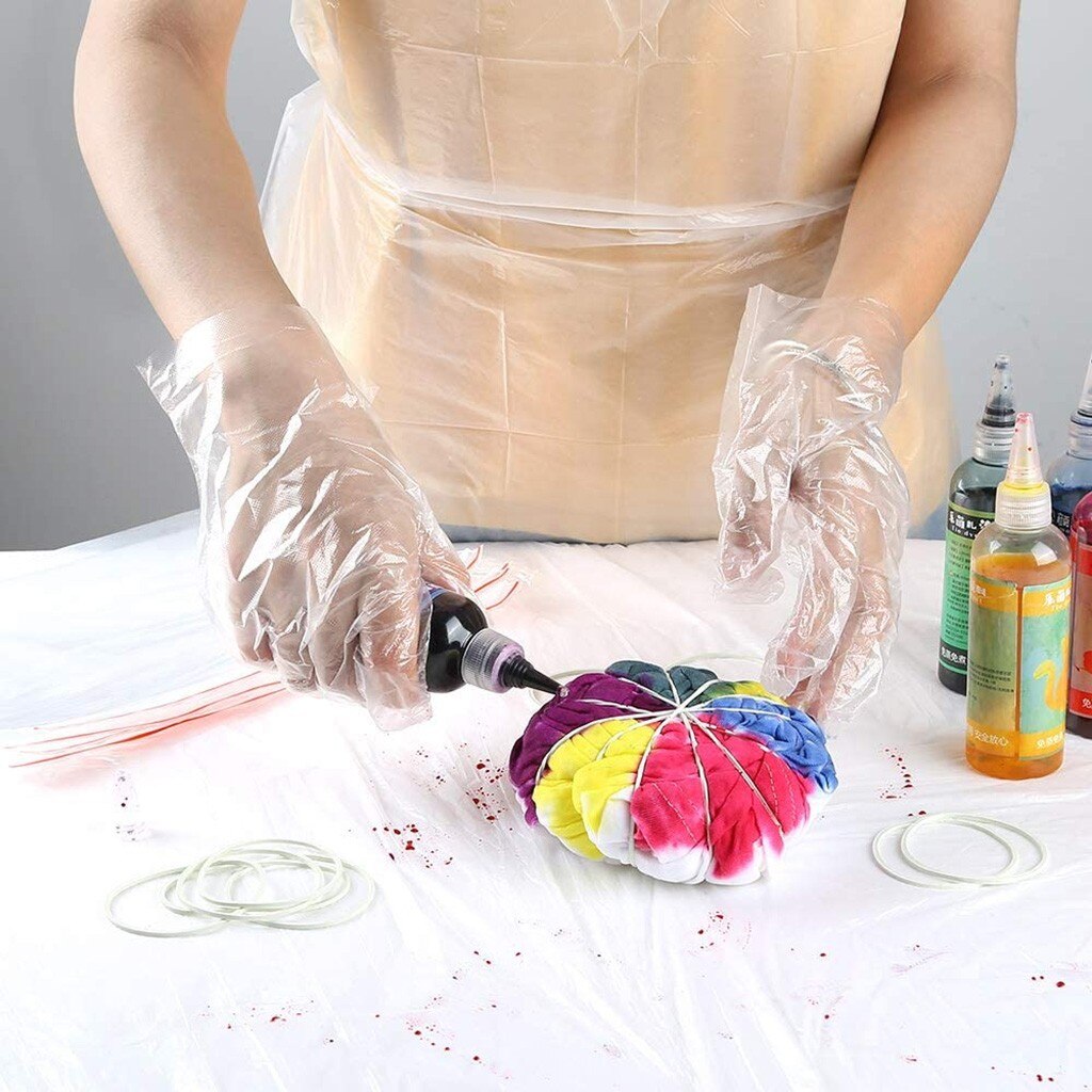68 Stuks Diy T-shirt Stoffen Tie-Dye Kits Voor Kids Adult Party Groep Diy Dye Kit Rubber Band Wegwerp tool Set D3