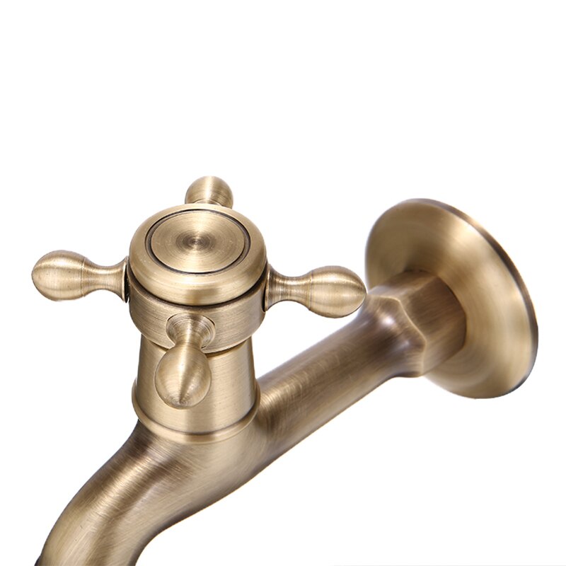 Wall Mounted Brass Taps Antique Wall Mounted Brass Kitchen Bathroom Washing Machine Single Faucet Taps Durable And Solid
