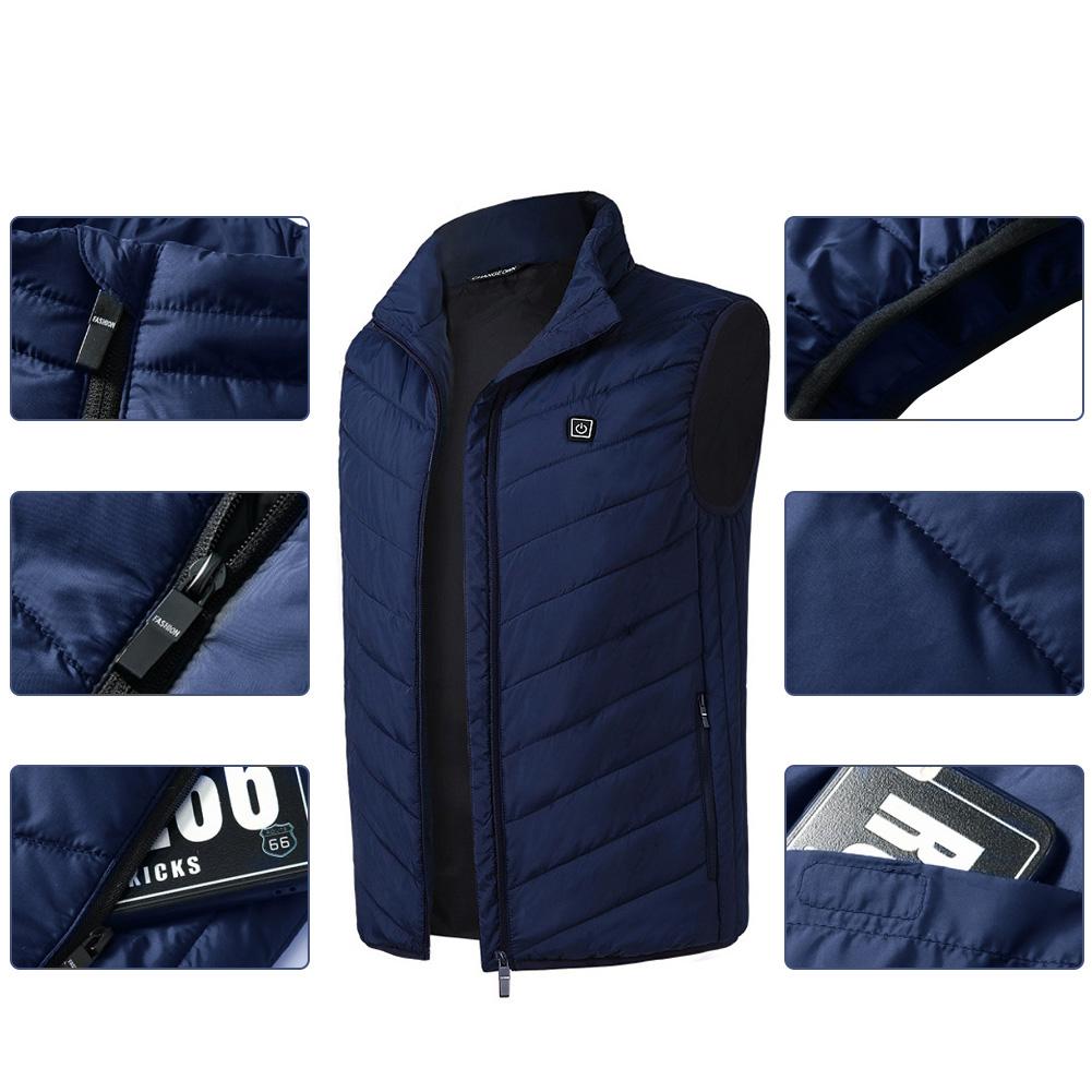 Grafeen Elektrische Warm Vest USB Intelligente Constante Temperatuur Verwarming Vest voor Outdoor Sport Vissen Elektrische verwarming vest