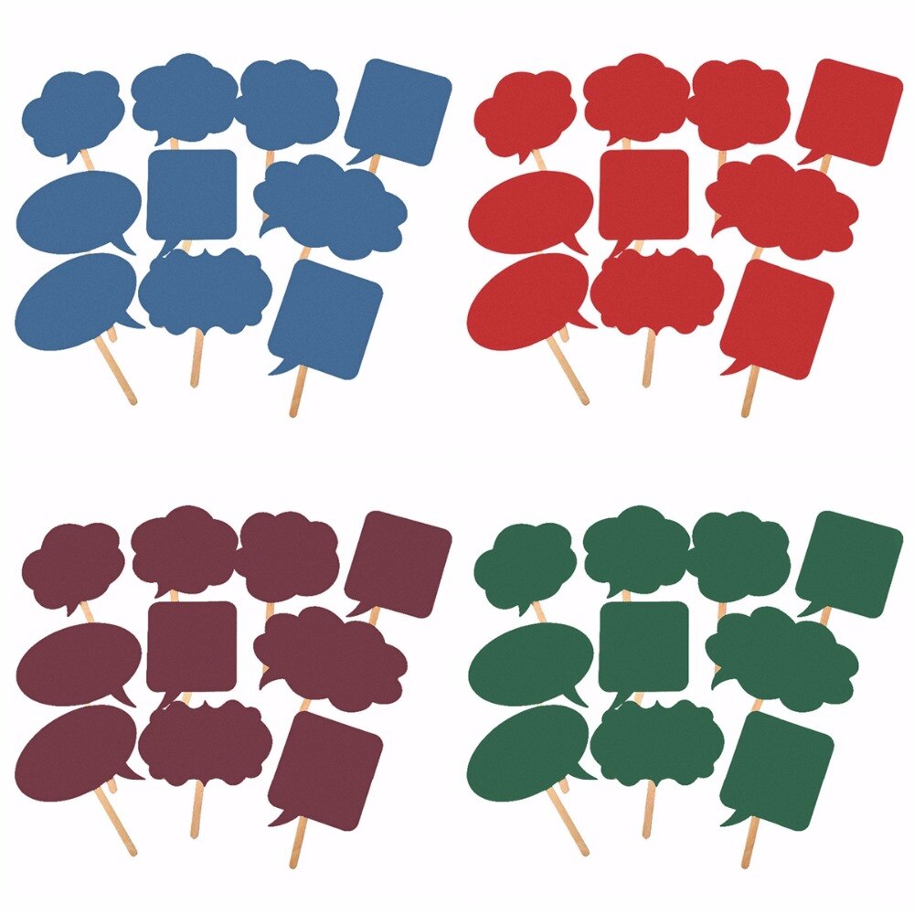 FENGRISE 10 pcs Photo Booth Props Bruiloft Decoratie Mini Schoolbord Wedding Borden Zoete valentijnsdag Feestartikelen