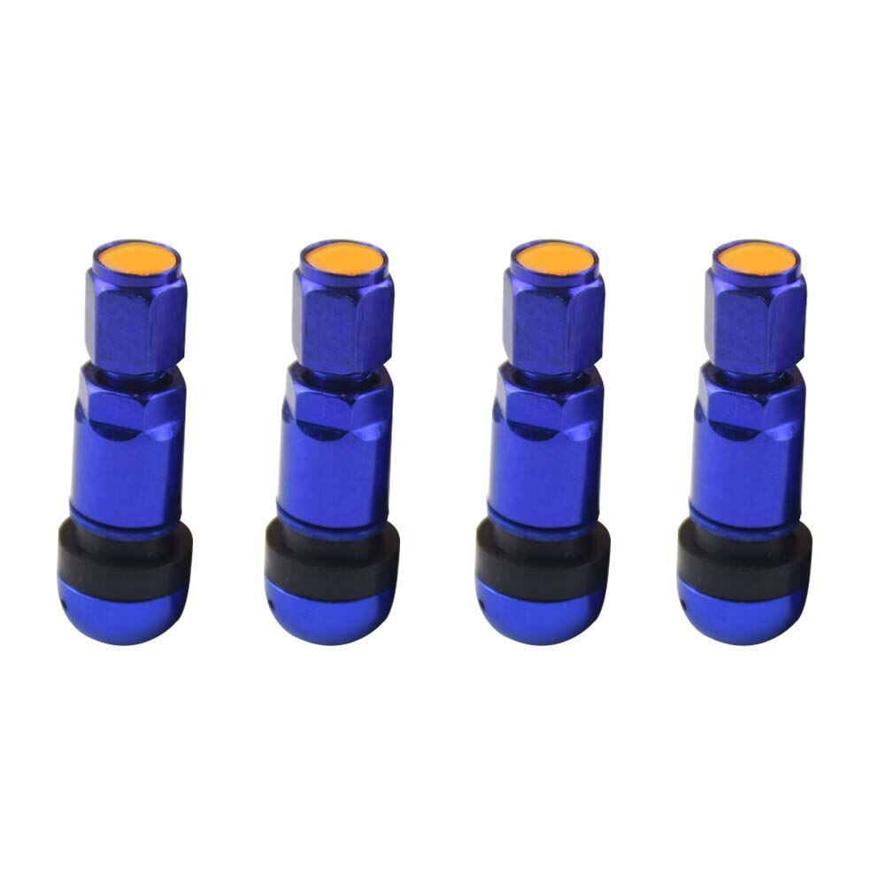 4Pcs Universal Car Motorcycle Tubeless Wheel Tyre Valve Stems Tire Aluminum Stem: Blue
