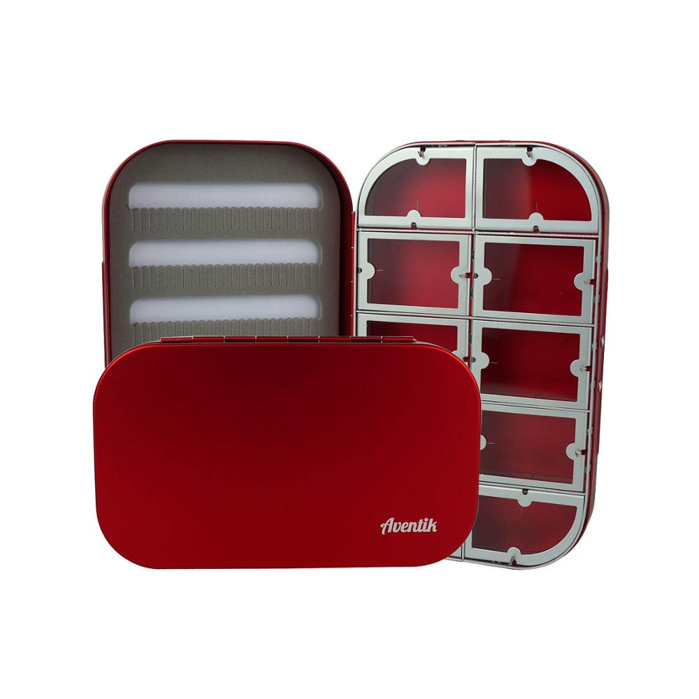Aventik Aluminum Fly Box Fly Fishing Box EVA Foam Flies Boxes Fly Fishing Boxes 10 Compartments Fishing Boxes L
