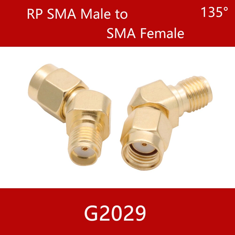 Conector SMA a SMA macho hembra RP SMA a SMA macho RPSMA, convertidor de adaptador RF de 3 vías de ángulo recto: G2029